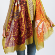 Aironi - embroidered wool scarf
