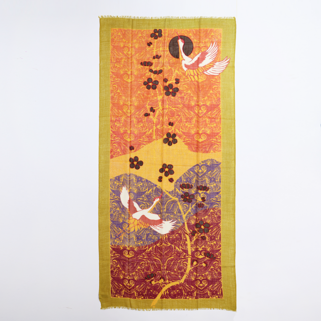 Aironi - sciarpa di lana ricamata