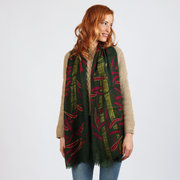 Bambù - embroidered wool scarf