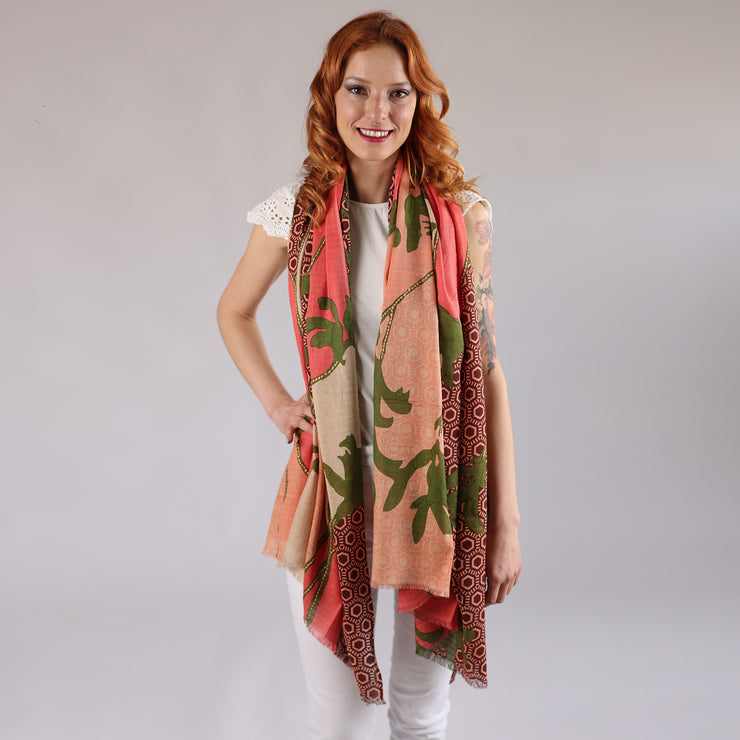 Colombina - embroidered cotton/modal scarf