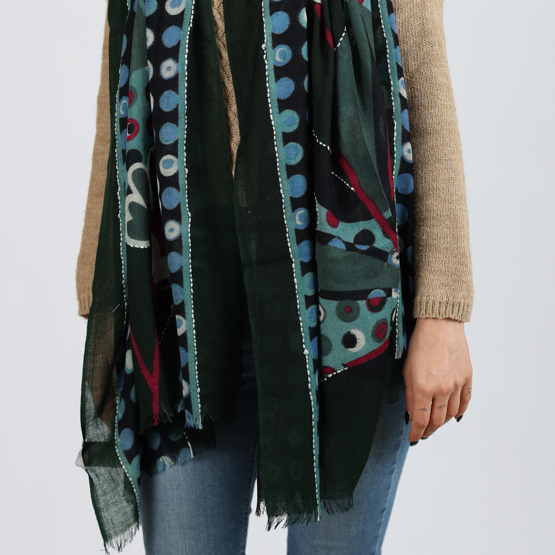 Florentina - sciarpa di lana ricamata