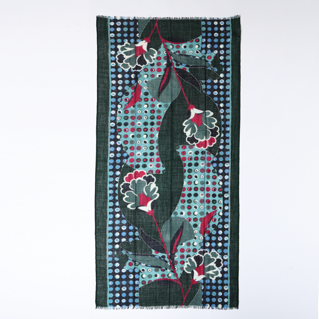 Florentina - sciarpa di lana ricamata