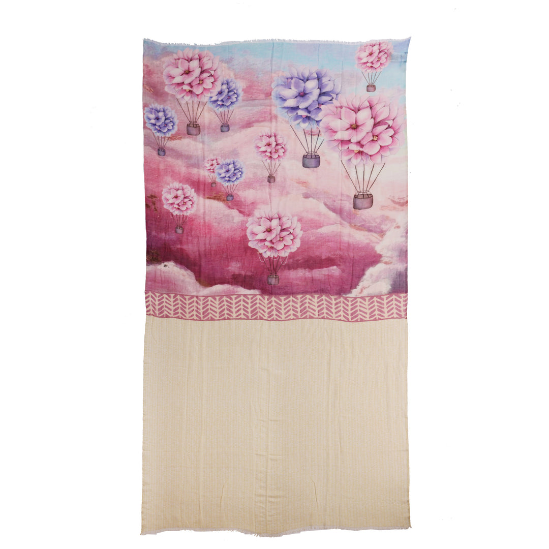 Flower-Balloons - sciarpa in modal/seta
