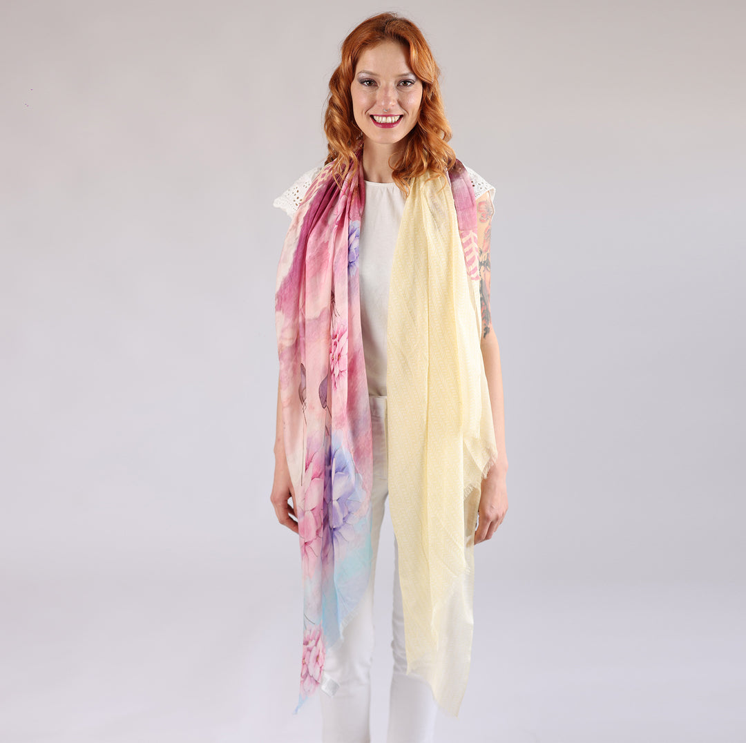 Flower-Balloons - sciarpa in modal/seta