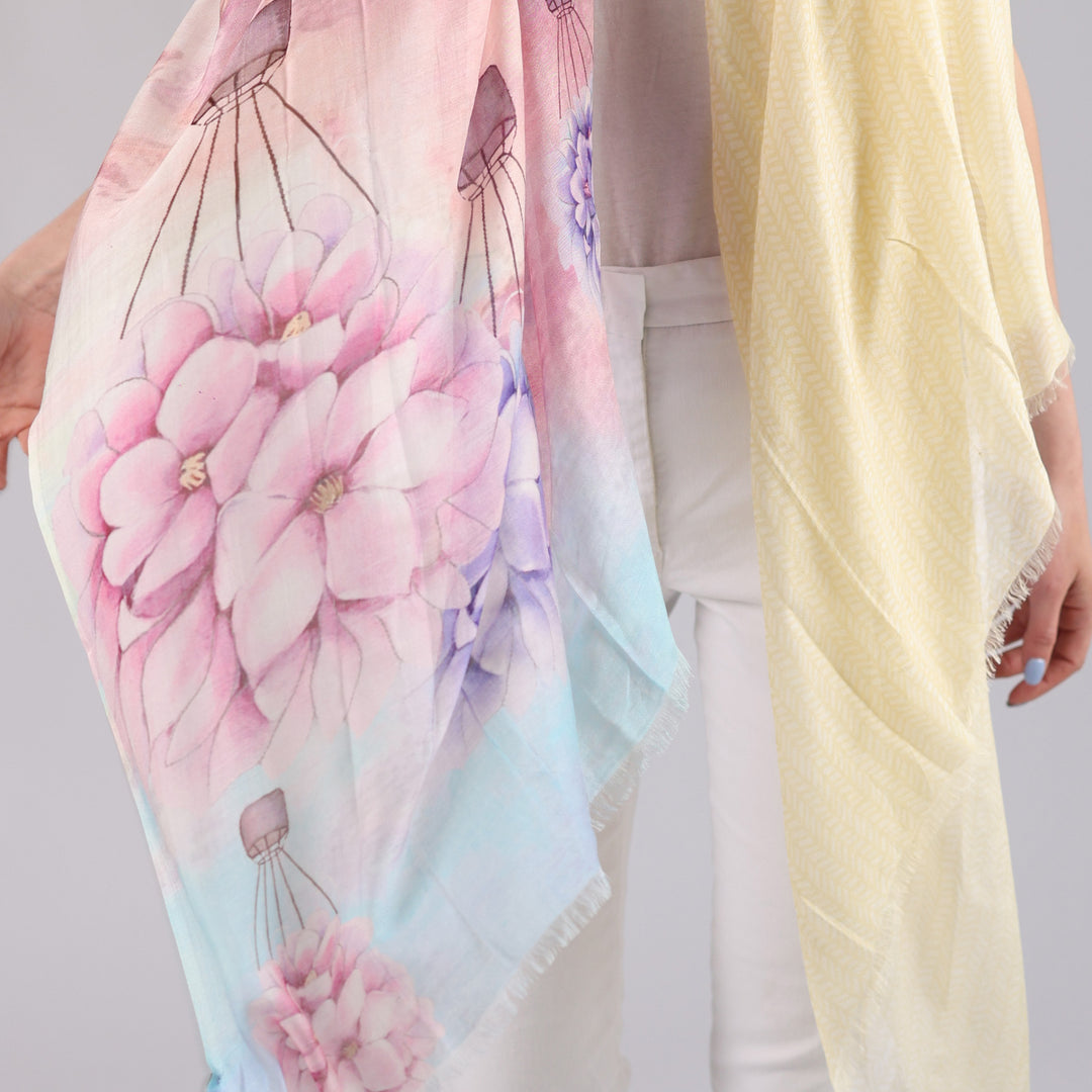 Flower-Balloons - sciarpa in modal/seta