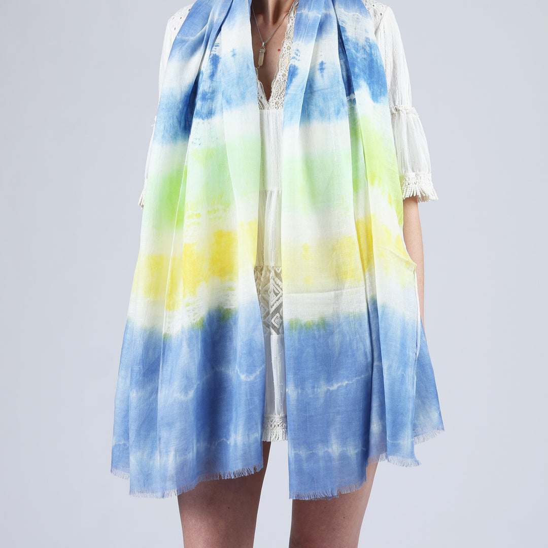 Scacchi - sciarpa in lino/cotone/modal