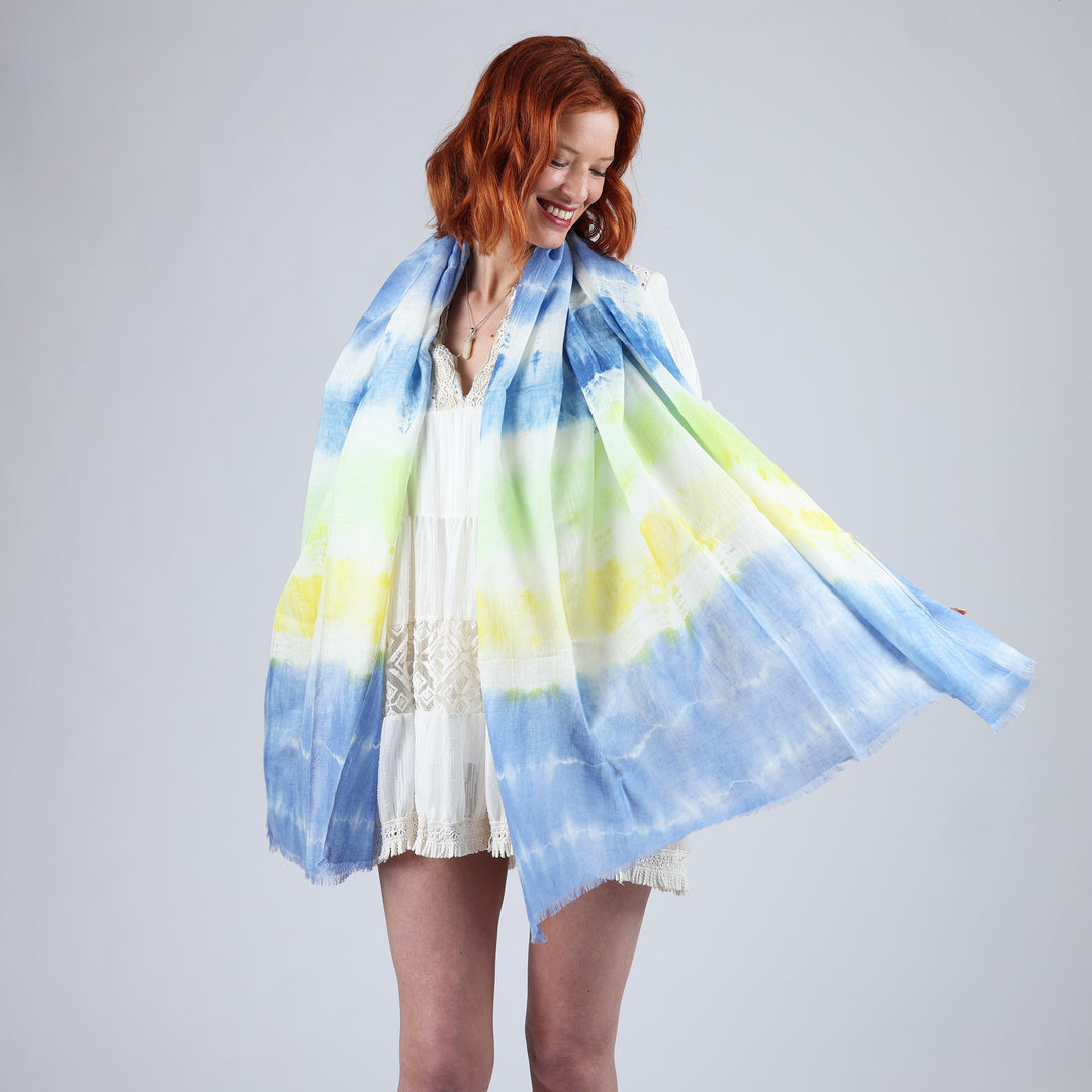Scacchi - sciarpa in lino/cotone/modal