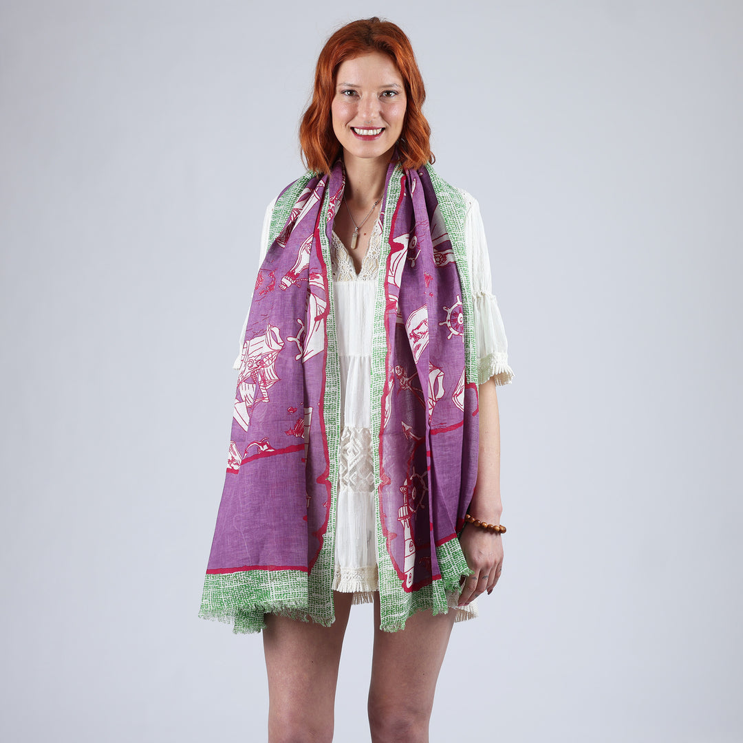 Pergamena - sciarpa in cotone/lino