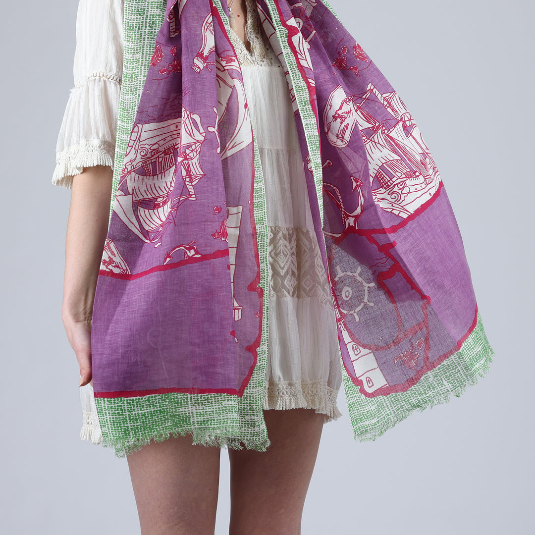 Pergamena - sciarpa in cotone/lino
