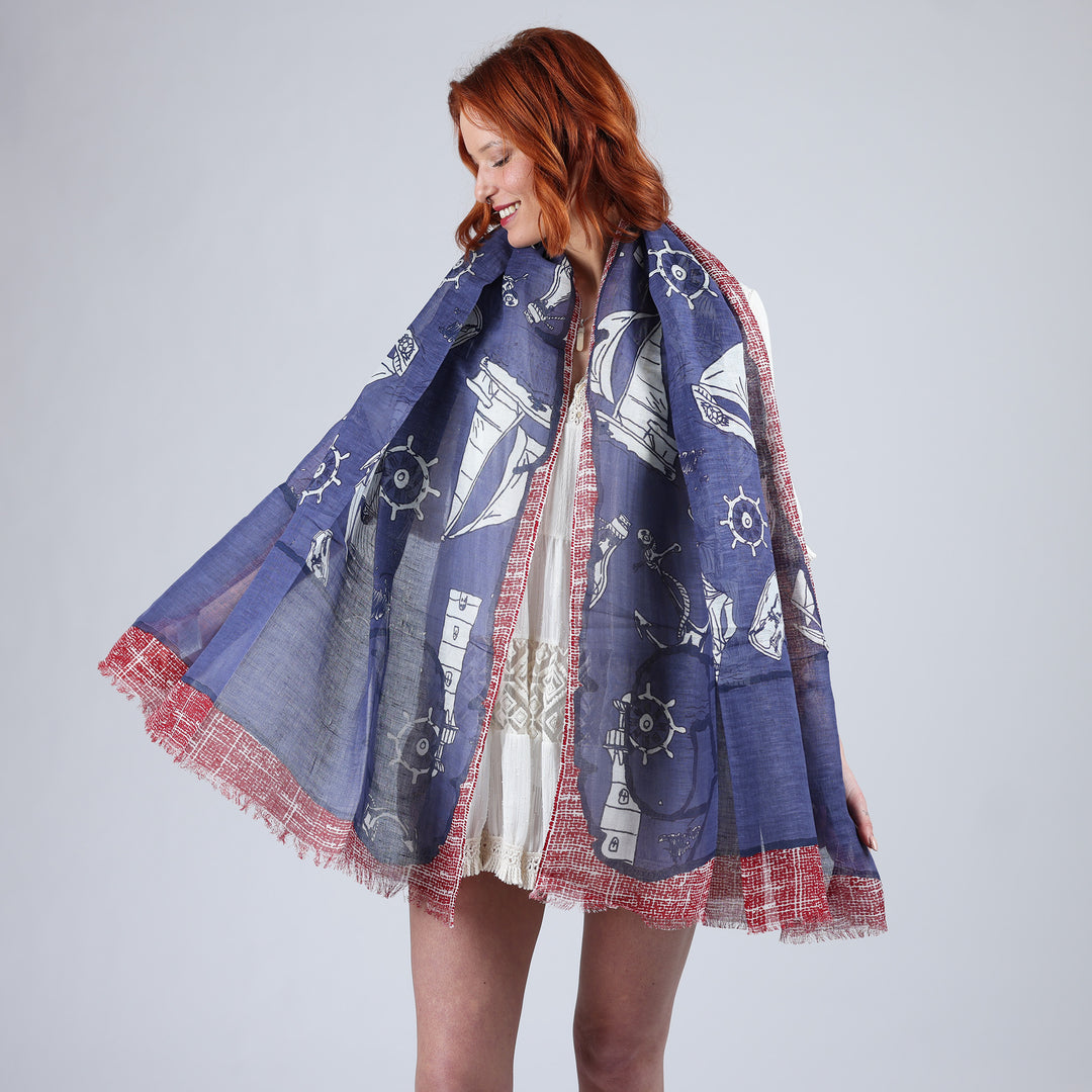 Pergamena - sciarpa in cotone/lino
