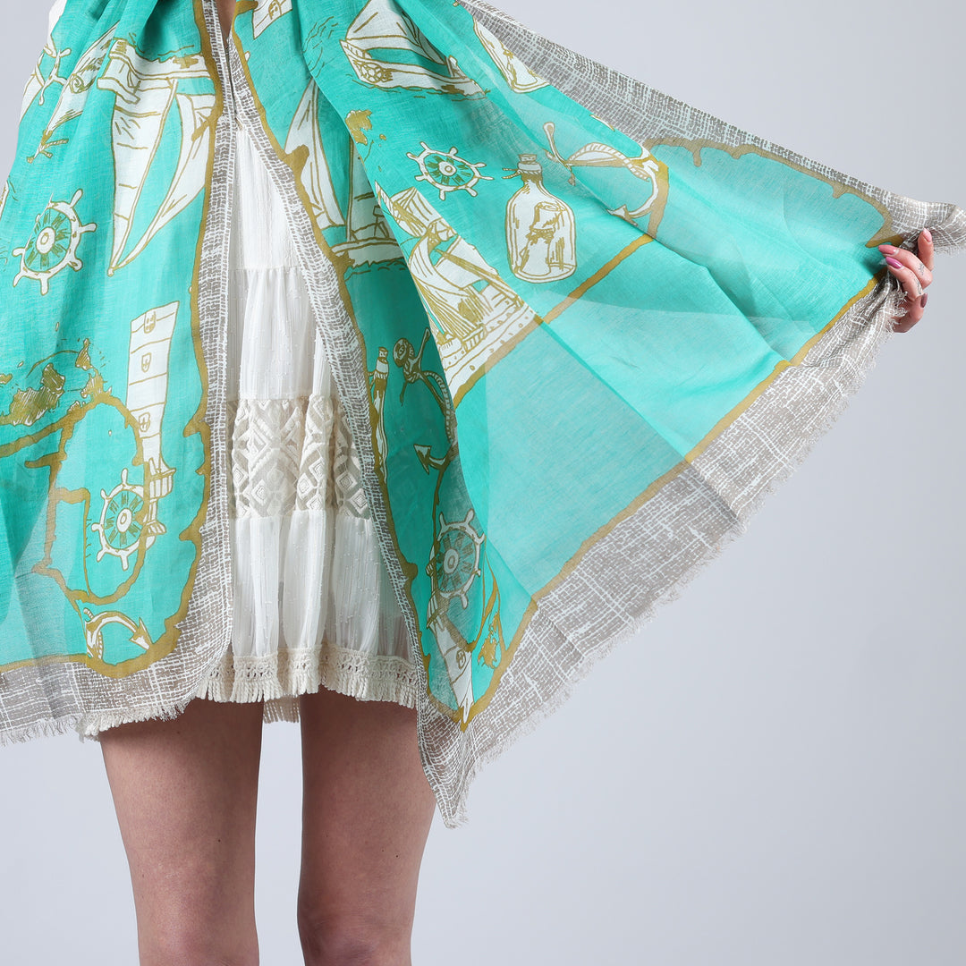 Pergamena - sciarpa in cotone/lino