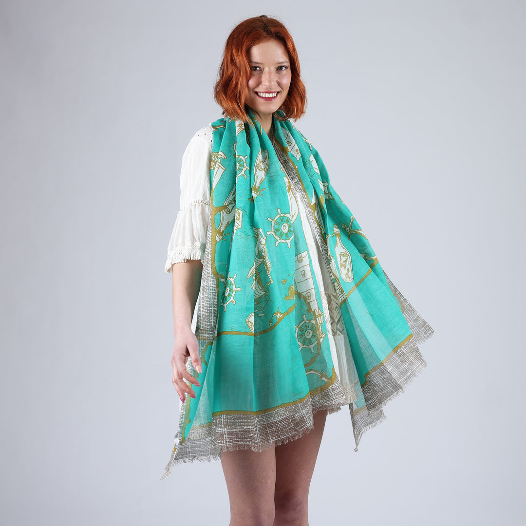 Pergamena - sciarpa in cotone/lino