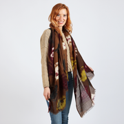 Mascara - wool scarf with velvet ribbons