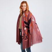 Mildred - embroidered viscose/wool scarf