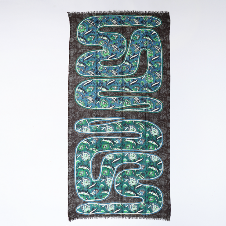 Orbettino - embroidered wool scarf