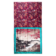 Osaka - wool and silk scarf with velvet ribbons