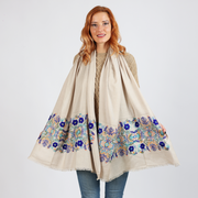 Otomi - embroidered viscose/wool scarf