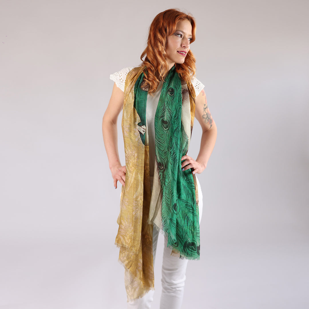 Peacock - sciarpa in modal/seta