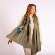 Bacalar - embroidered woolen scarf