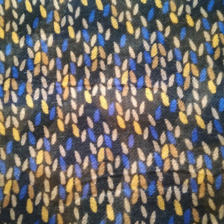 Jodie - Wool and silk scarf with velvet  ribbons