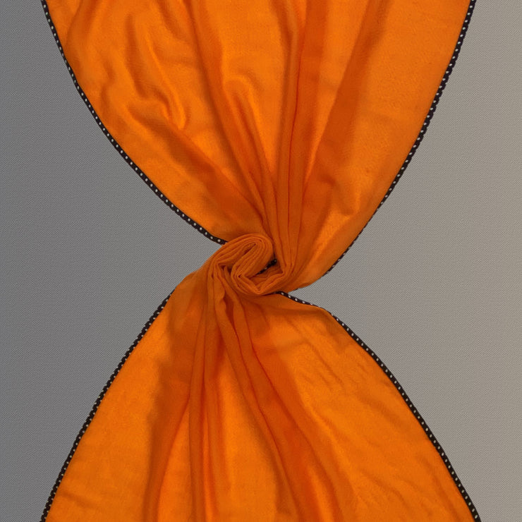 Meriggiare - plain scarf with satin ribbons