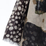 Artemisia - Wool and silk scarf with velvet ribbons