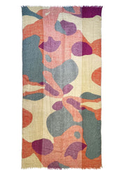 Camouflage - Sciarpa in cotone/lino con bordi di paillettes