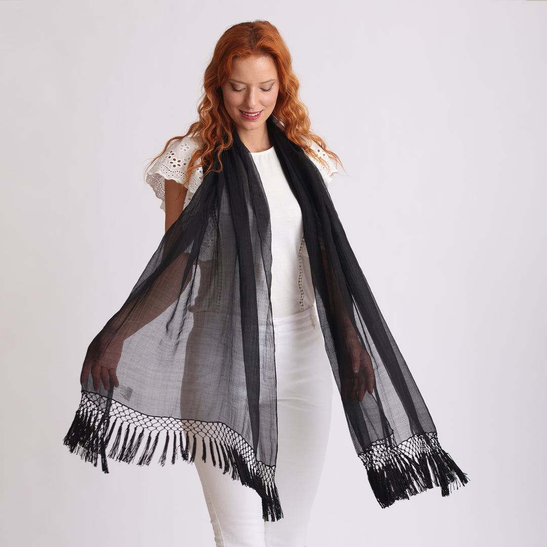 Charleston - Sciarpa unita in cotone/seta