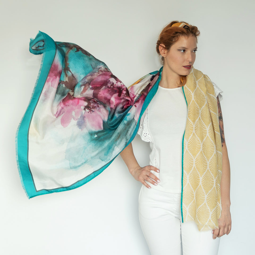 Cherry - Sciarpa in seta/cotone