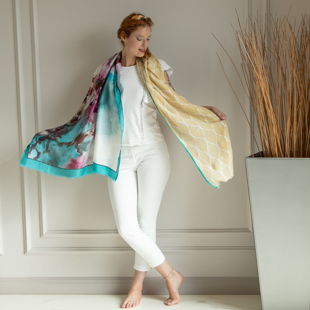 Cherry - Sciarpa in seta/cotone