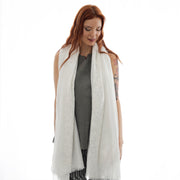 Dubai - Embroidered cotton / modal scarf