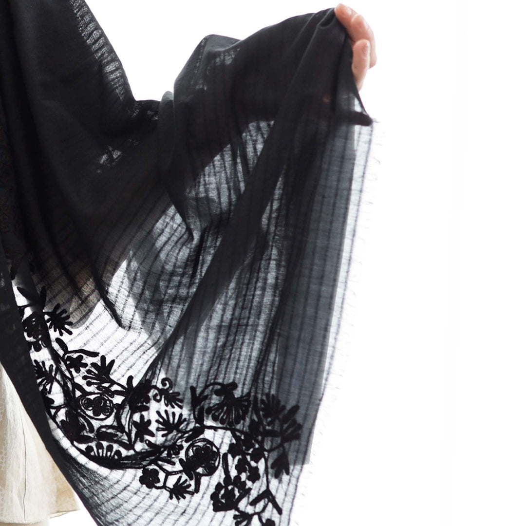 Dubai - Sciarpa in cotone/modal ricamata