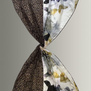 Farfalla - wool and silk scarf with velvet ribbons