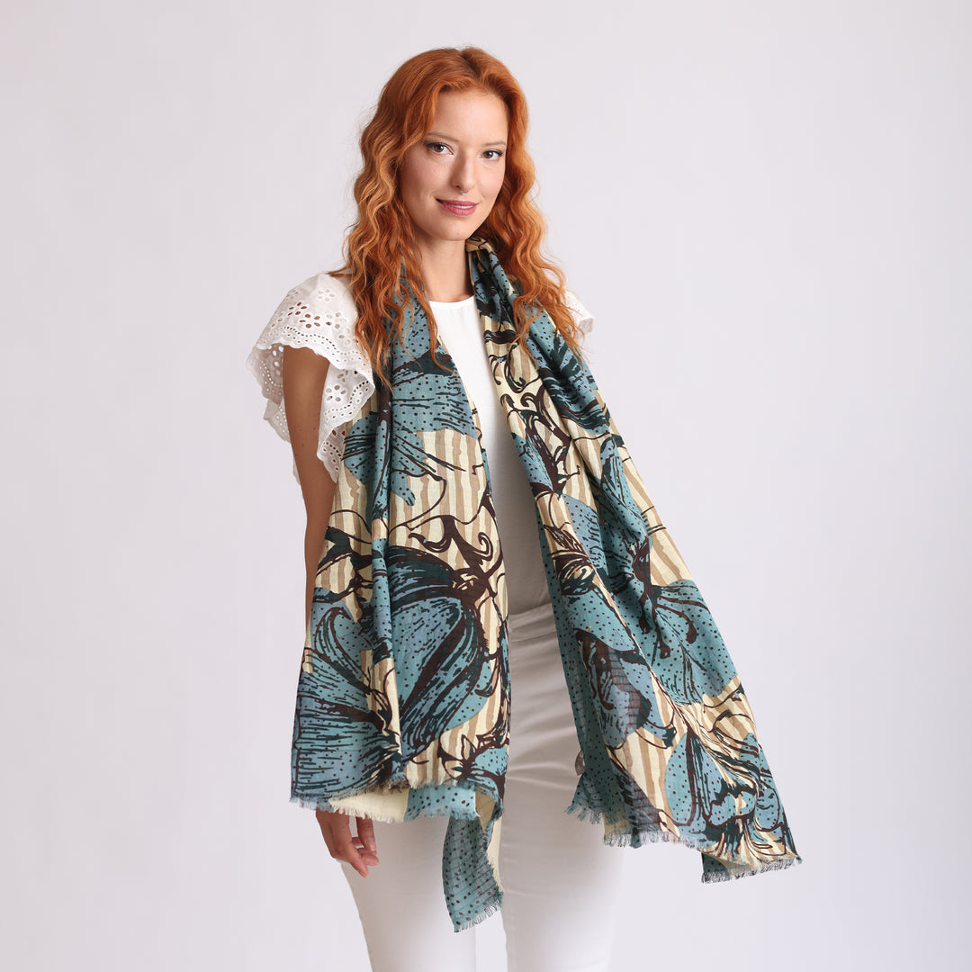 Flower - Sciarpa in cotone/modal