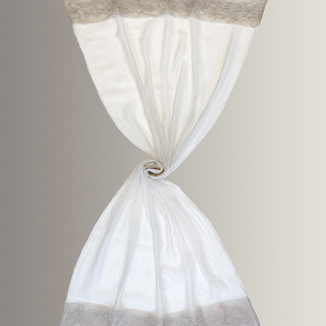 Gaia - Sciarpa unita con bande ricamate