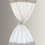 Gaia - Plain scarf with embroidered bands