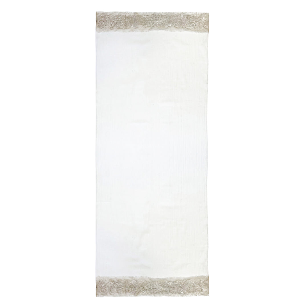 Gaia - Sciarpa unita con bande ricamate