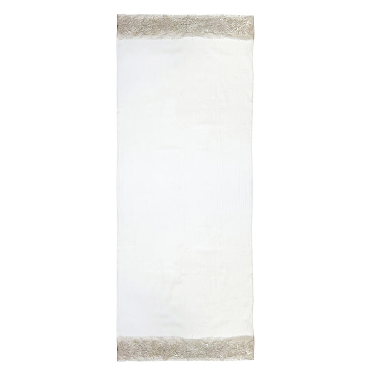 Gaia - Plain scarf with embroidered bands