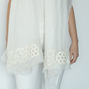 Gipsy - Plain scarf with embroidery