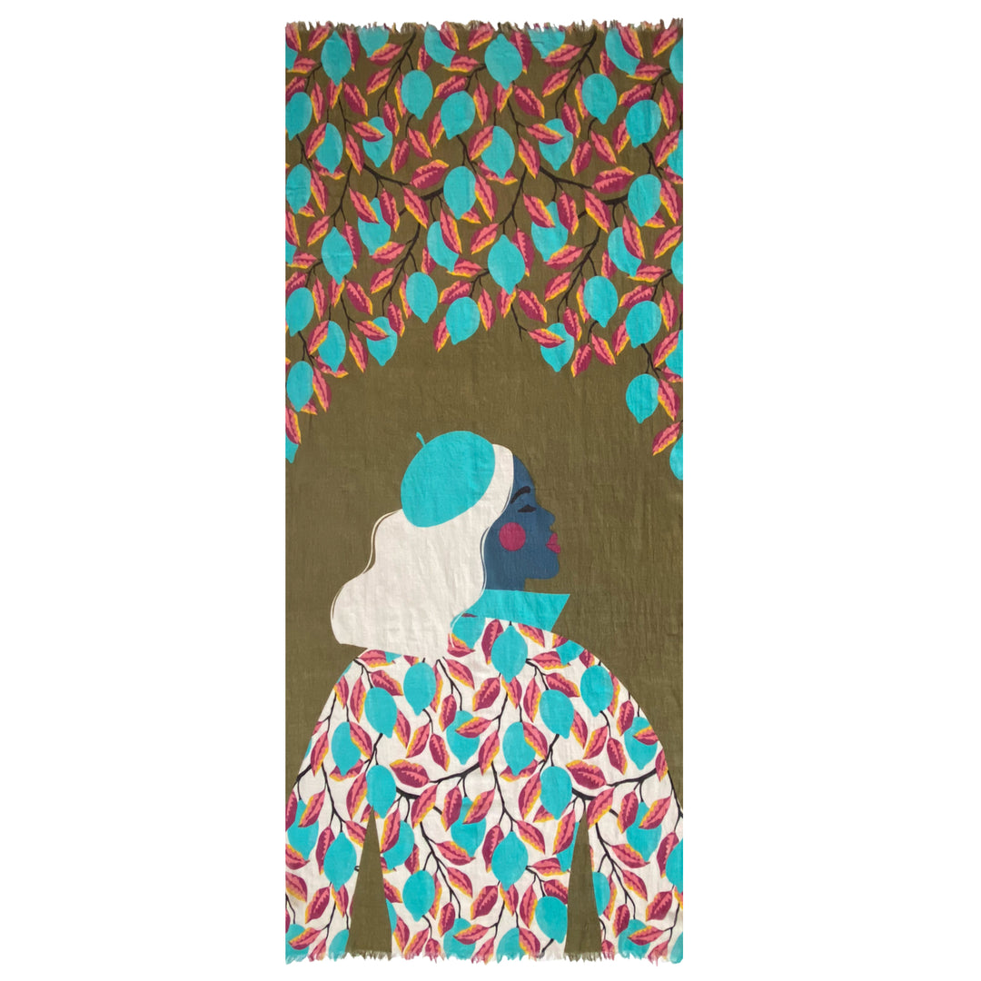 Haiti tortora - sciarpa in cotone/lino