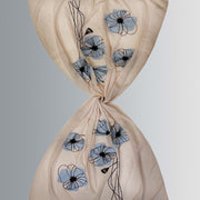 Londra - embroidered cotton / modal scarf