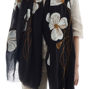 Londra - embroidered cotton / modal scarf