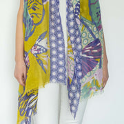 Loto - Cotton/linen scarf with embroidery