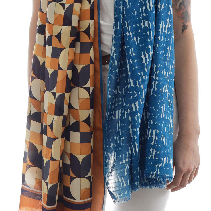 Madrid - silk / cotton scarf with grosgrain ribbons
