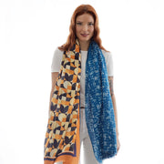 Madrid - silk / cotton scarf with grosgrain ribbons