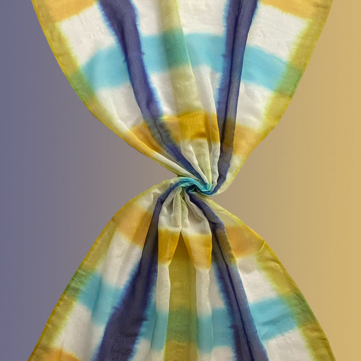 Nuevitas blue - Shaded cotton / silk scarf