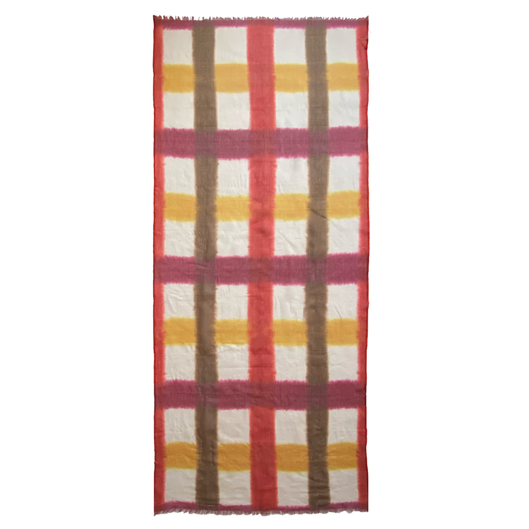 Nuevitas rosso - Sciarpa sfumata in cotone/seta