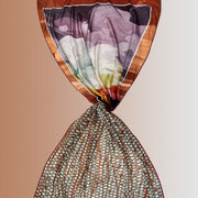Paesaggio - sciarpa in lana e seta con bordi in velluto