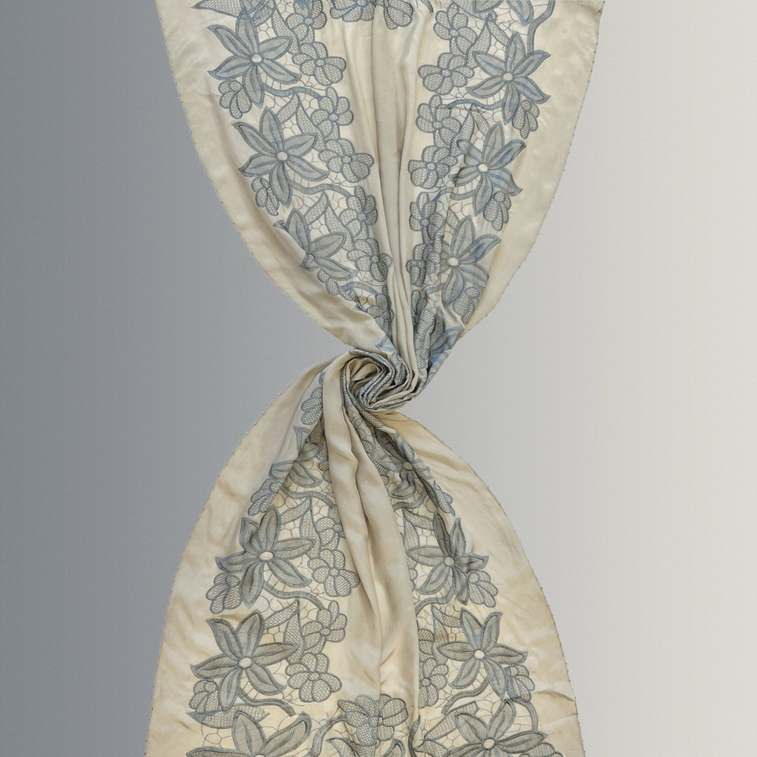Pizzo - Embroidered viscose crêpe scarf