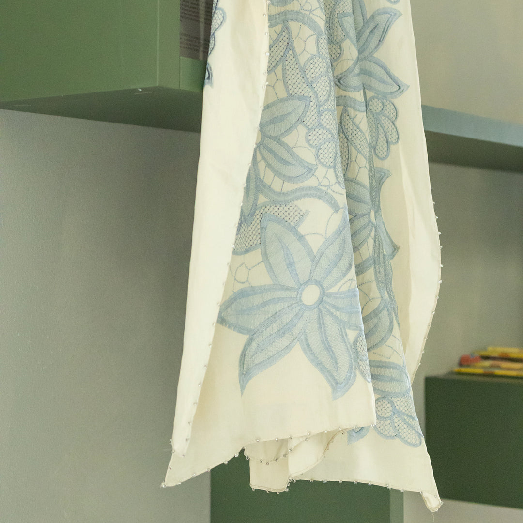 Pizzo - Embroidered viscose crêpe scarf